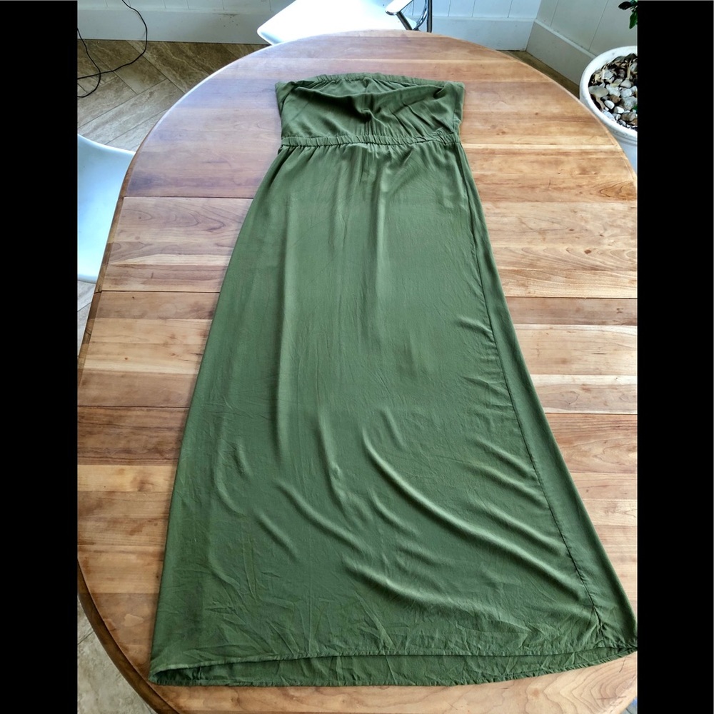 Anthropologie twelfth street Silk olive Maxi L